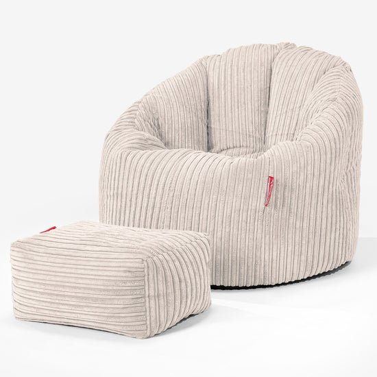 Sitzsack Kuschel Lounge Sessel - Cord Creme 02