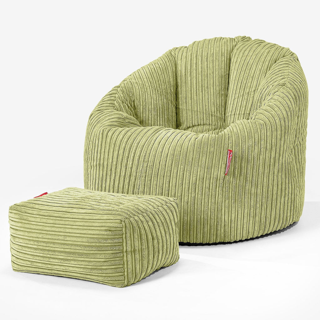 Sitzsack Kuschel Lounge Sessel - Cord Hellgrün 02