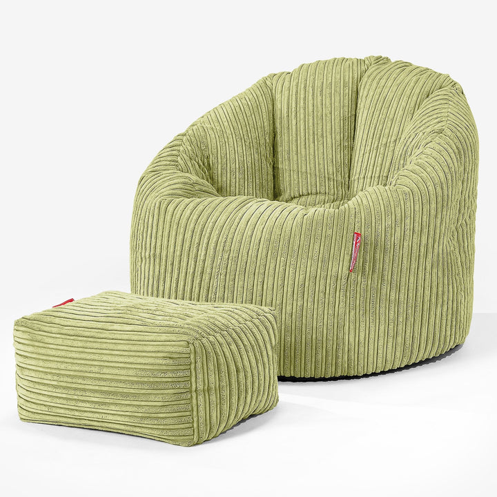 Sitzsack Kuschel Lounge Sessel - Cord Hellgrün 02