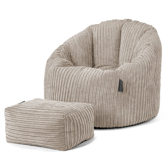 Sitzsack Kuschel Lounge Sessel - Cord Nerzfarben 02