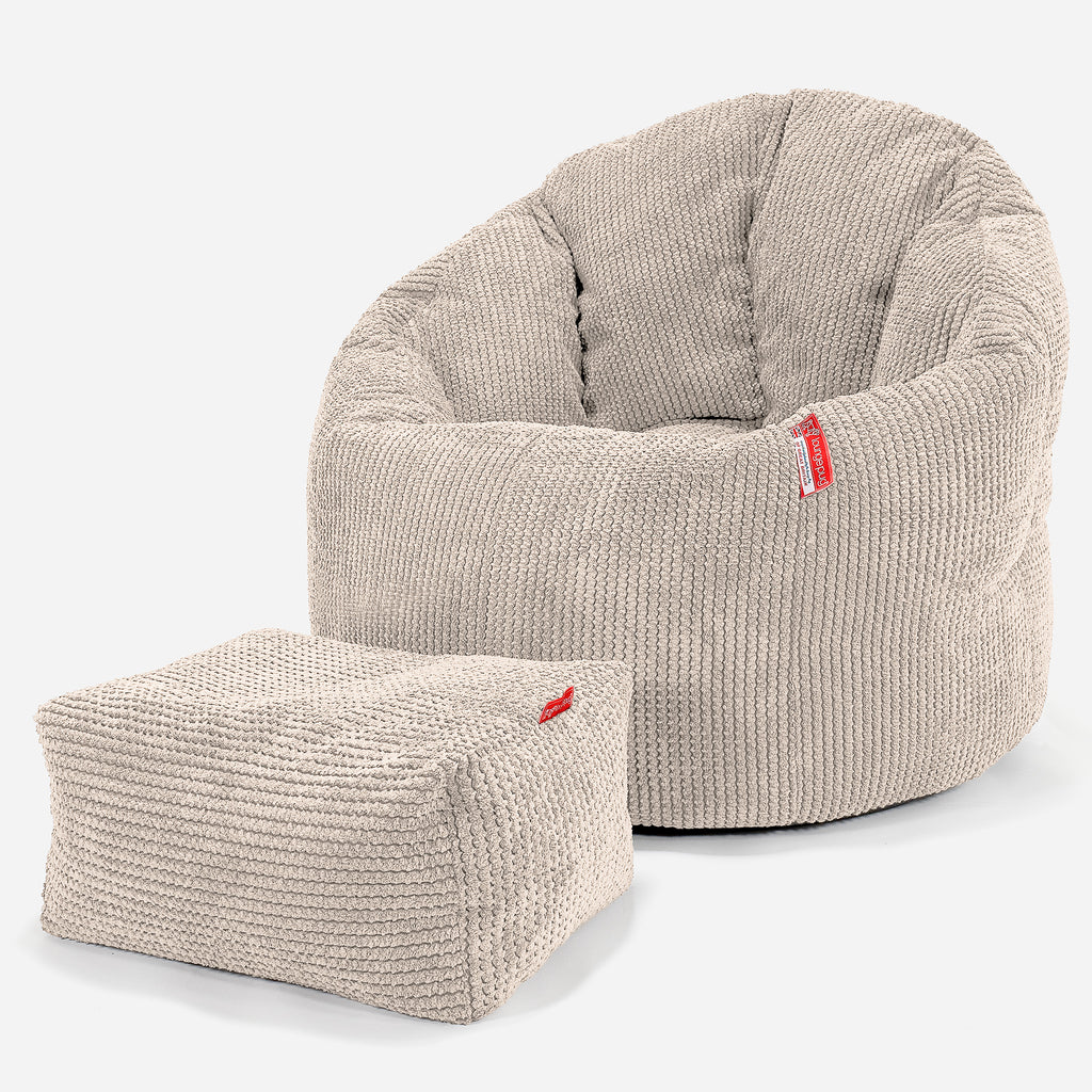 Sitzsack Kuschel Lounge Sessel - Pom-Pom Creme 02