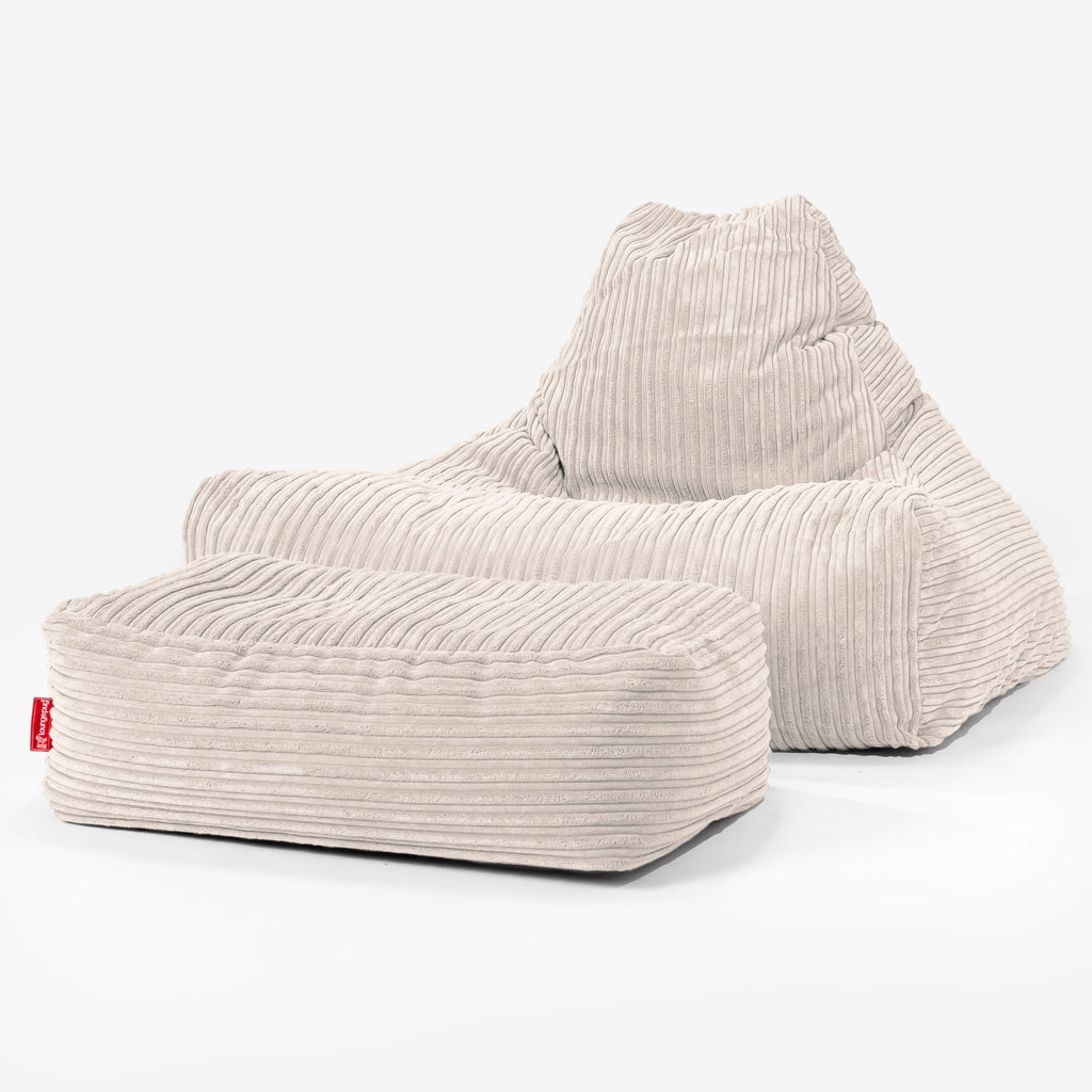 Sitzsack Lounge Sessel - Cord Creme 02