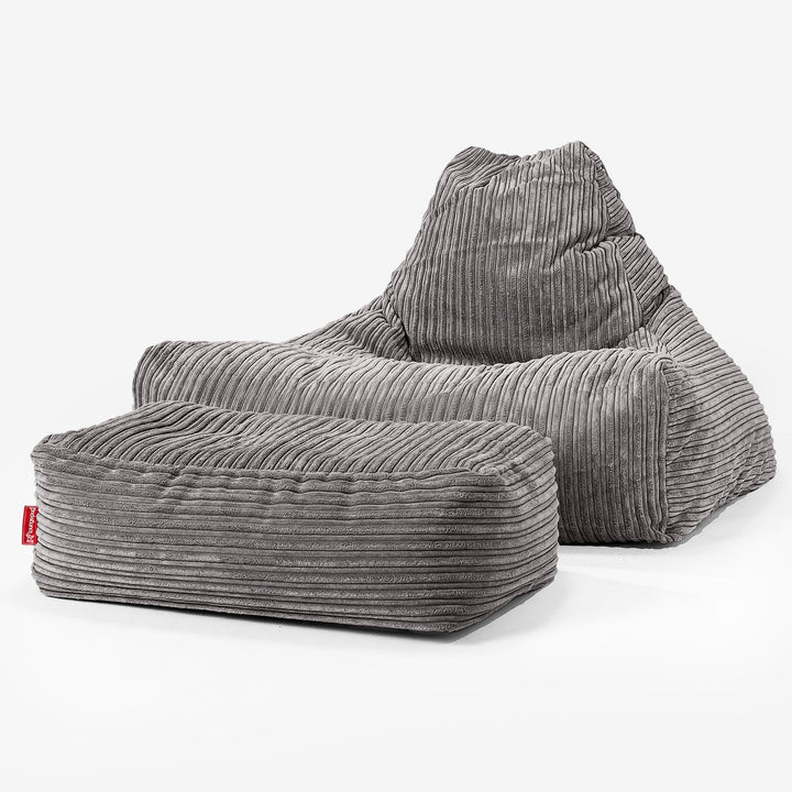 Sitzsack Lounge Sessel - Cord Graphitgrau 02