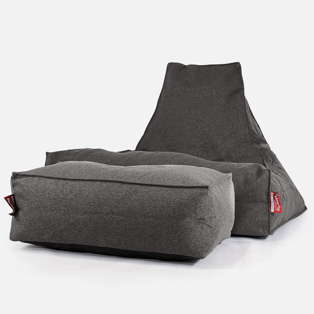 Sitzsack Lounge Sessel - Interalli Wolle Grau 02