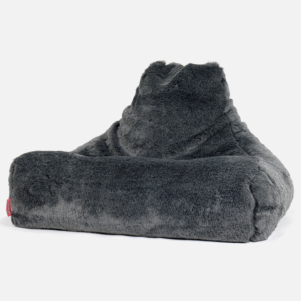 Sitzsack Lounge Sessel - Kunstfell Schwarz 01