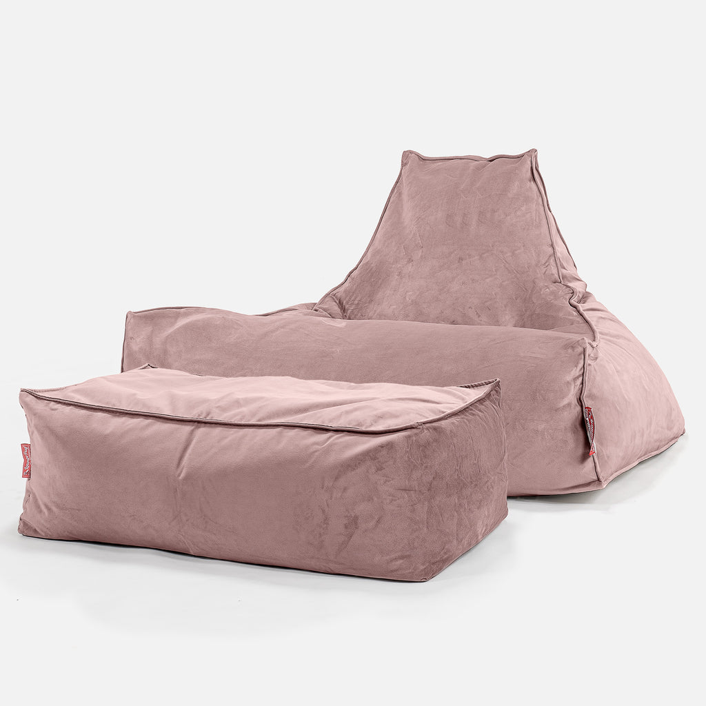 Sitzsack Lounge Sessel - Samt Pink 02