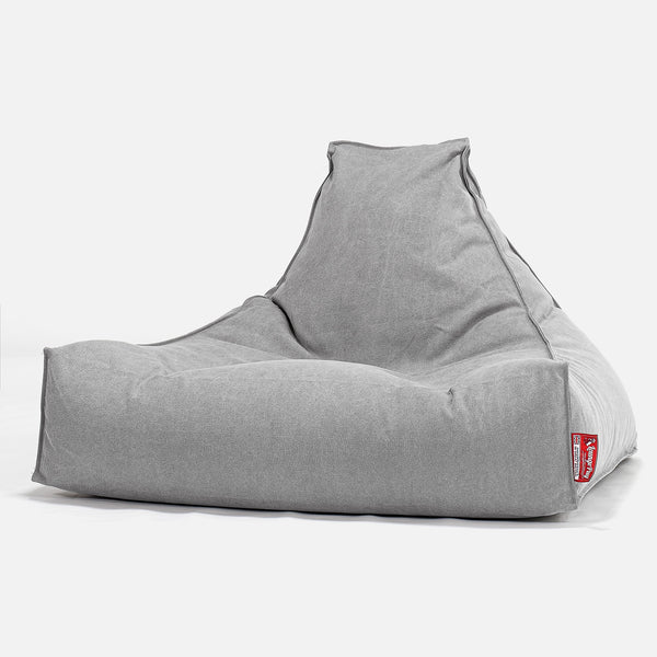 Sitzsack Lounge Sessel - Stonewashed-stoff Pewter 01
