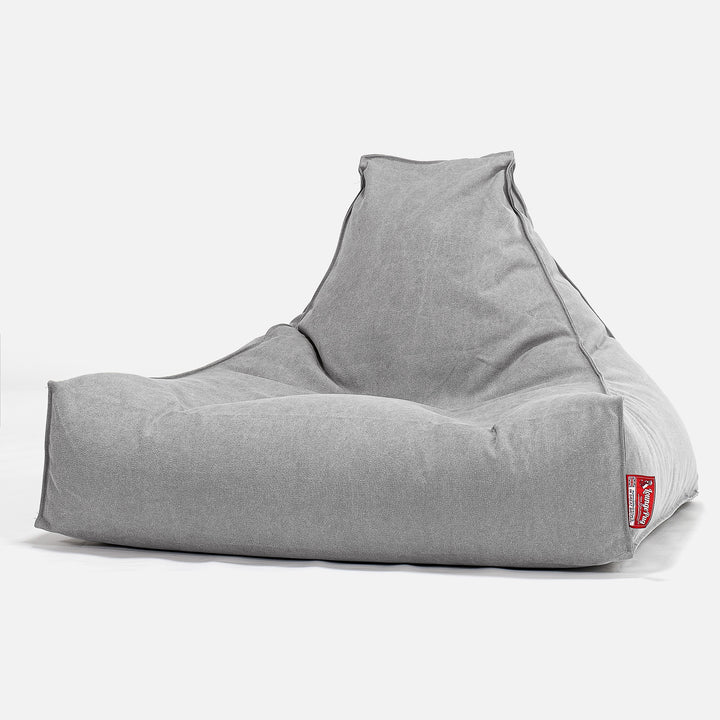 Sitzsack Lounge Sessel - Stonewashed-stoff Pewter 01