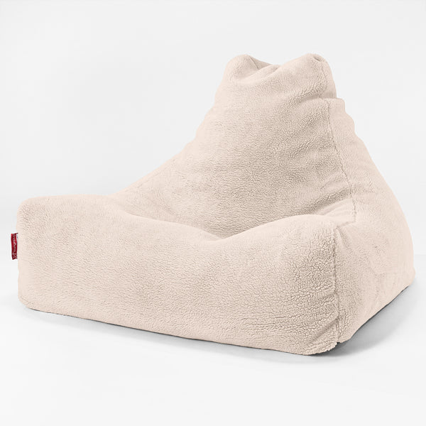 Sitzsack Lounge Sessel - Teddy Kunstfell Creme 01