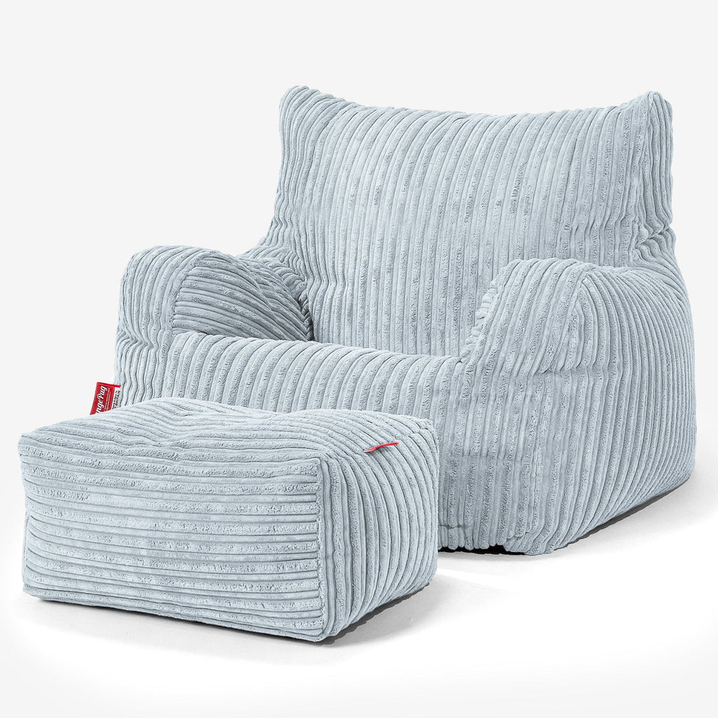 Sitzsack Ohrensessel - Cord Baby Blau 02