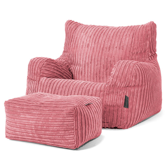 Sitzsack Ohrensessel - Cord Koralle 02