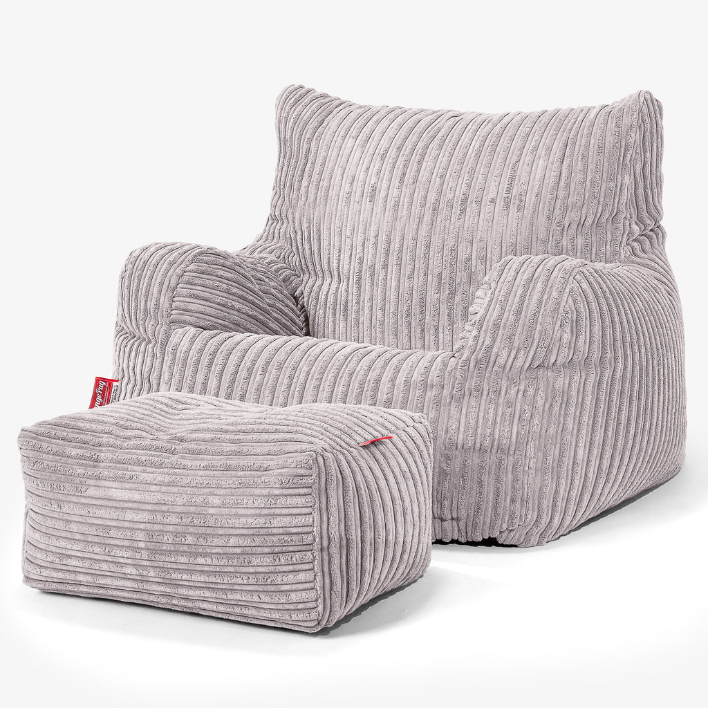 Josephine Sitzsack Ohrensessel - Cord Silber 02