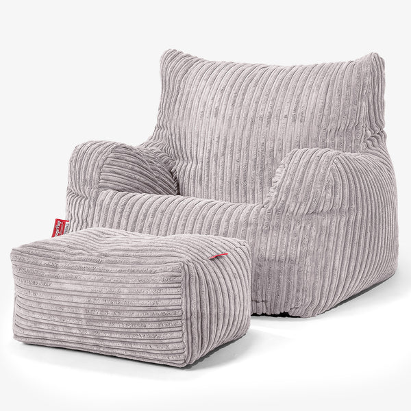 Josephine Sitzsack Ohrensessel - Cord Silber 01