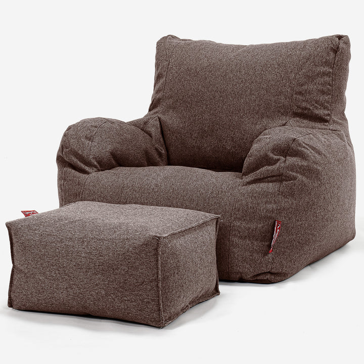 Sitzsack Ohrensessel - Interalli Wolle Braun 02