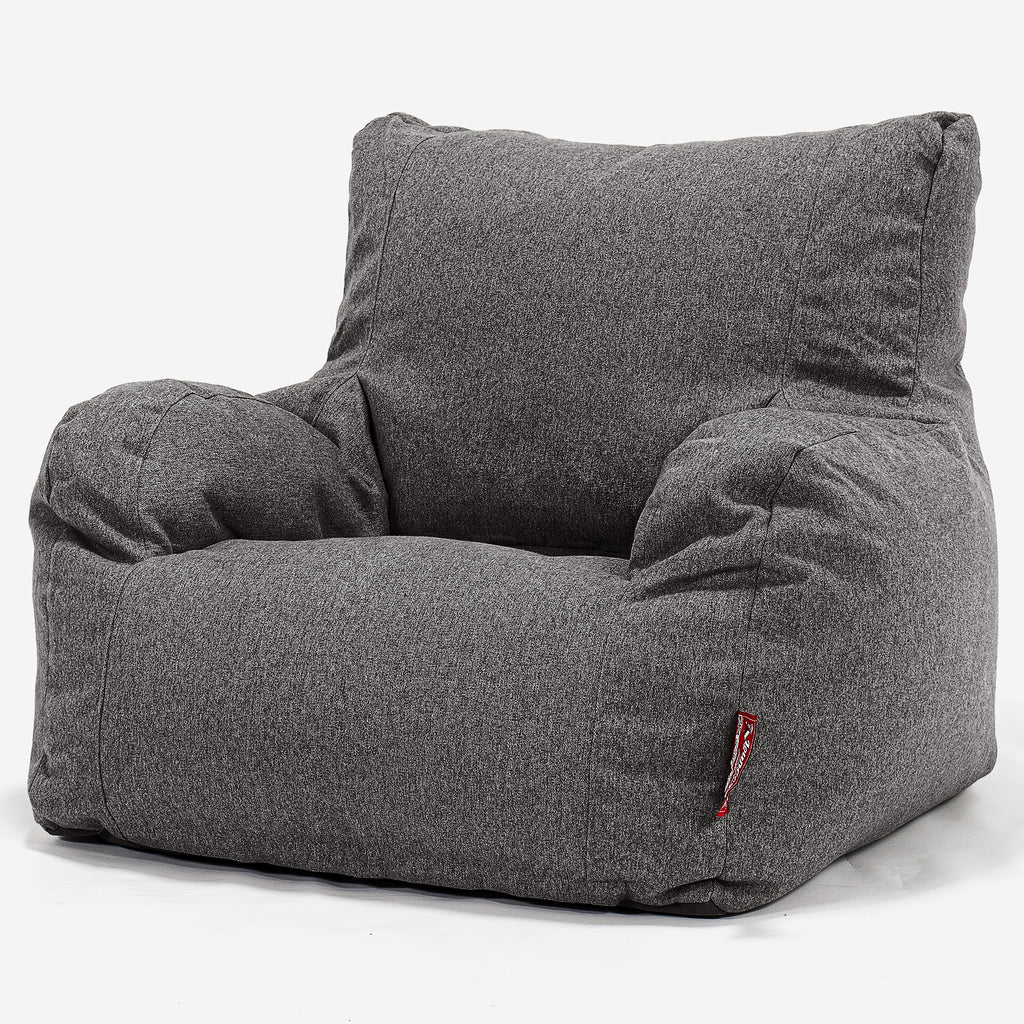 Sitzsack Ohrensessel - Interalli Wolle Grau 01