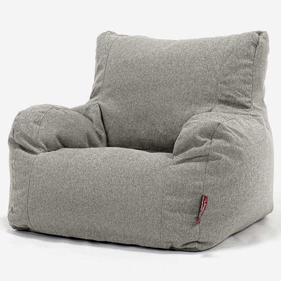 Sitzsack Ohrensessel - Interalli Wolle Silber 01