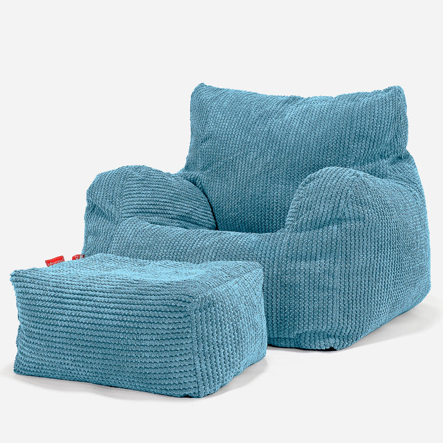 Sitzsack Ohrensessel - Pom-Pom Türkis 02