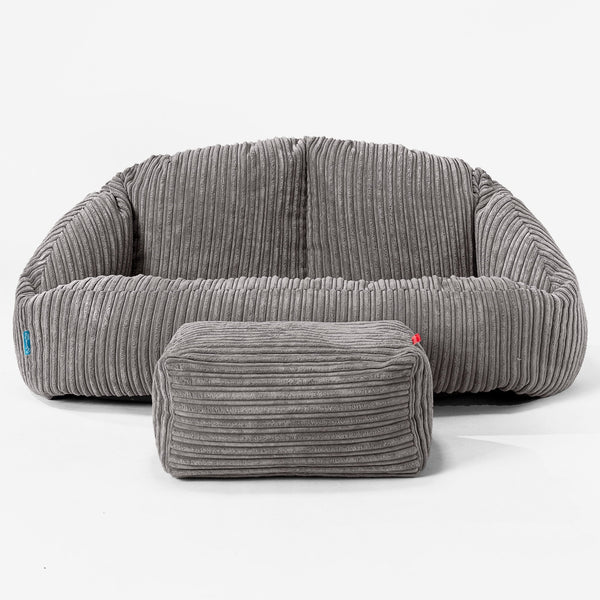 Kindersofa Bubble 2-6 jahren - Cord Schiefergrau 01