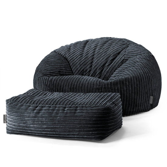 Sitzsack Sofa - Cord Schwarz 02
