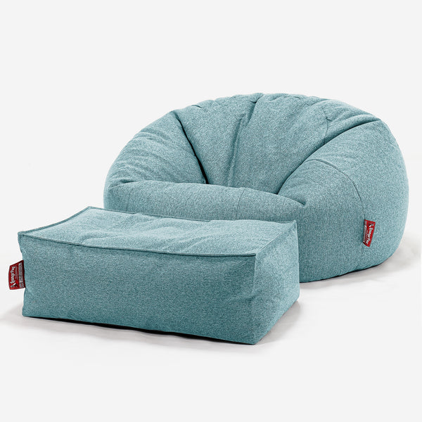 Sitzsack Sofa - Interalli Wolle Aqua 01