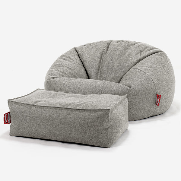 Sitzsack Sofa - Interalli Wolle Silber 01