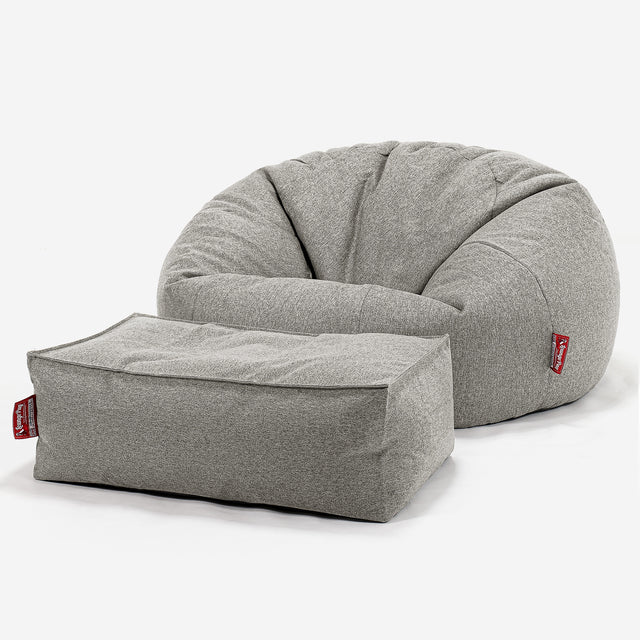 Sitzsack Sofa - Interalli Wolle Silber 02
