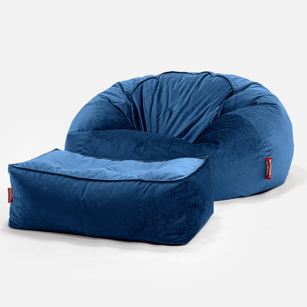 Sitzsack Sofa - Samt Marineblau 01