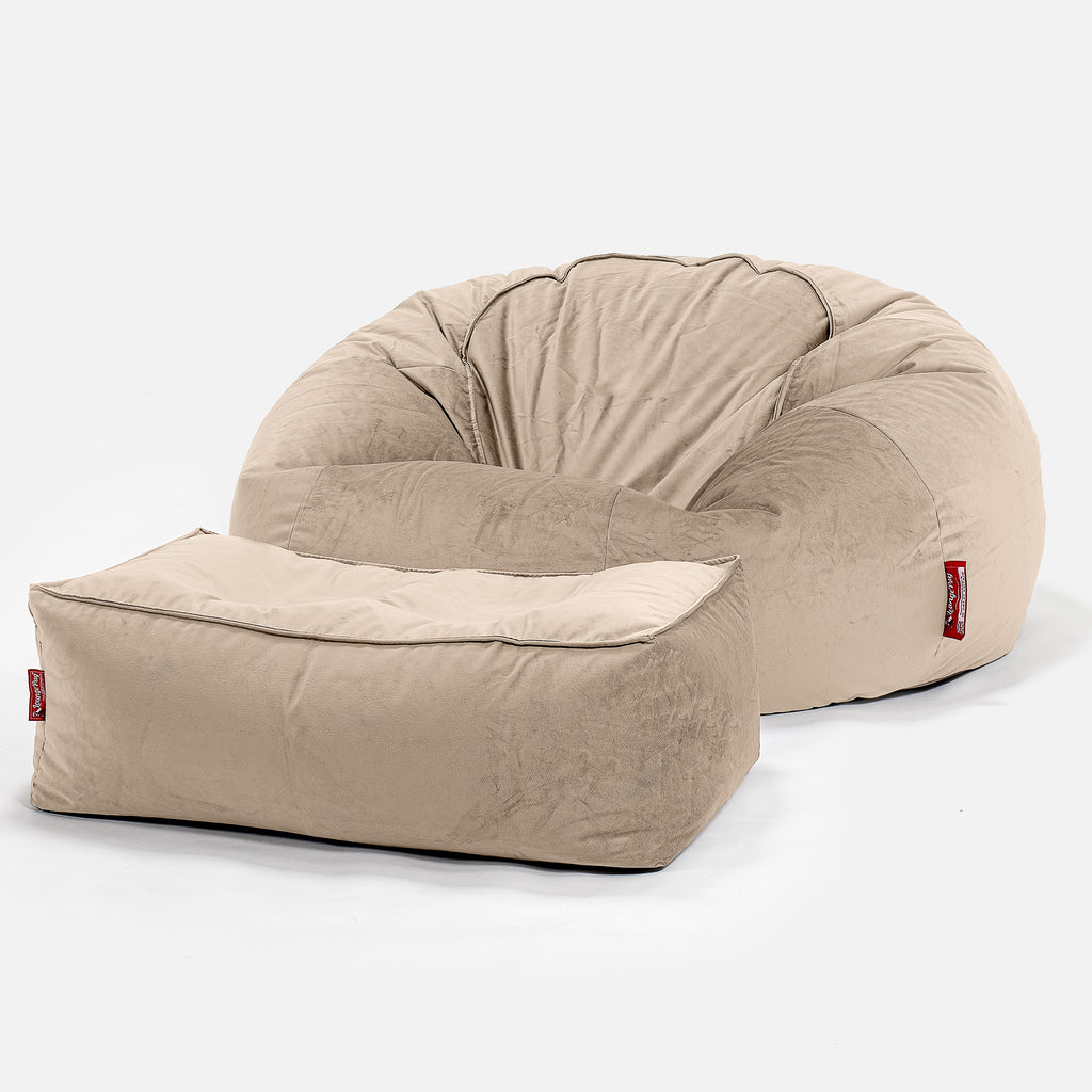 Sitzsack Sofa - Samt Nerzfarben 02