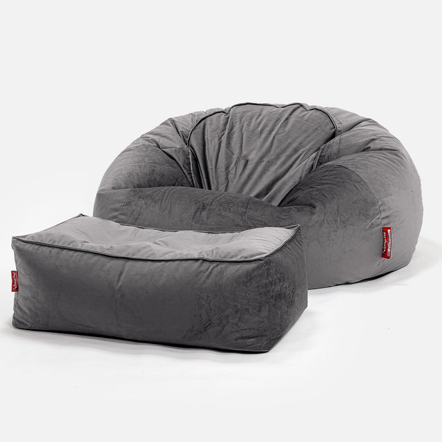 Sitzsack Sofa - Samt Schiefergrau 02