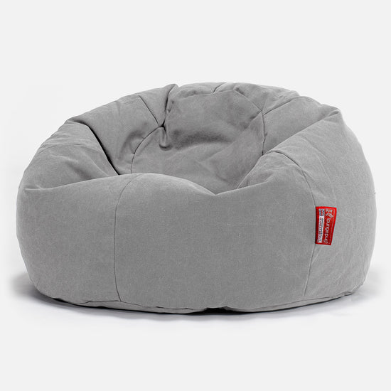 Klassischer Sitzsack Sessel - Stonewashed-stoff Pewter 01