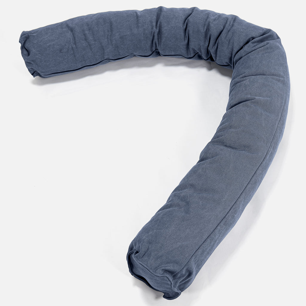 Seitenschläferkissen, CloudSac Latexflocken-Mischung - Stonewashed-stoff Marineblau 01