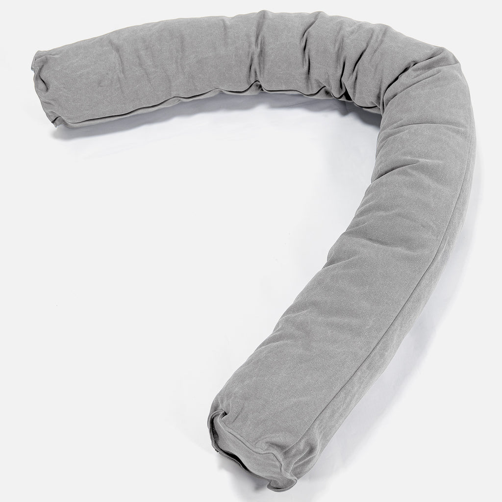 Seitenschläferkissen, CloudSac Latexflocken-Mischung - Stonewashed-stoff Pewter 01
