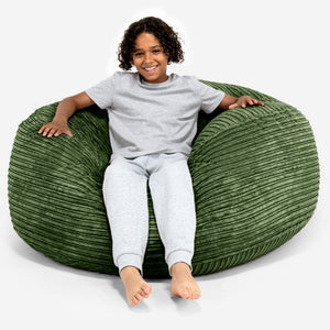 Super Bequemer Riesen Kindersitzsack 6-14 Jahre - Cord Nadelwaldgrün