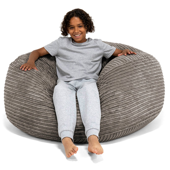 Super Bequemer Riesen Kindersitzsack 6-14 Jahre - Cord Schiefergrau 01