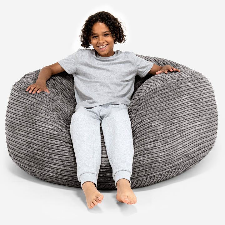 Super Bequemer Riesen Kindersitzsack 6-14 Jahre - Cord Schiefergrau 01