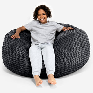 Super Bequemer Riesen Kindersitzsack 6-14 Jahre - Cord Schwarz