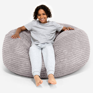 Super Bequemer Riesen Kindersitzsack 6-14 Jahre - Cord Silbergrau