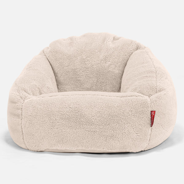 Bubble Sitzsack Sessel - Teddy Kunstfell Creme 01