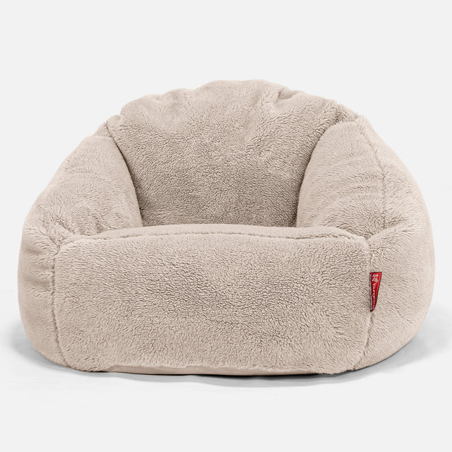 Bubble Sitzsack Sessel - Teddy Kunstfell Nerzfarben 01