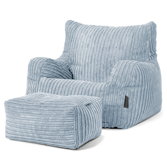 Sitzsack Sessel für Teenager 6-14 Jahre - Cord Baby Blau 03