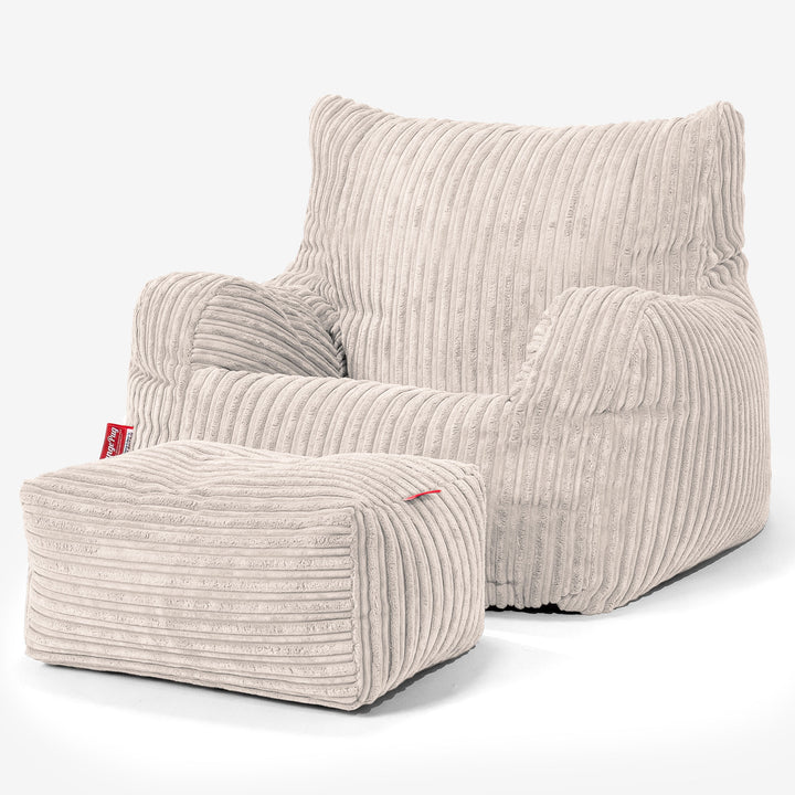 Sitzsack Sessel für Teenager 6-14 Jahre - Cord Creme 03