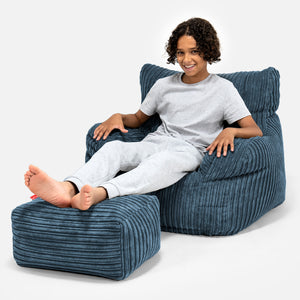 Sitzsack Sessel für Teenager 6-14 Jahre - Cord Marineblau