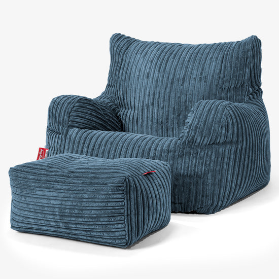 Sitzsack Sessel für Teenager 6-14 Jahre - Cord Marineblau 03