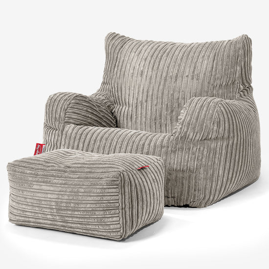 Sitzsack Sessel für Teenager 6-14 Jahre - Cord Nerzfarben 03
