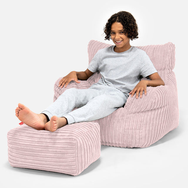 Sitzsack Sessel für Teenager 6-14 Jahre - Cord Rosa 01