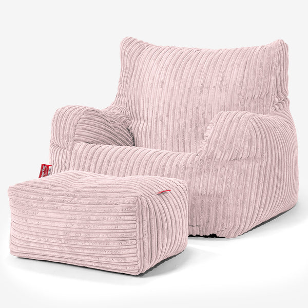 Sitzsack Sessel für Teenager 6-14 Jahre - Cord Rosa 01