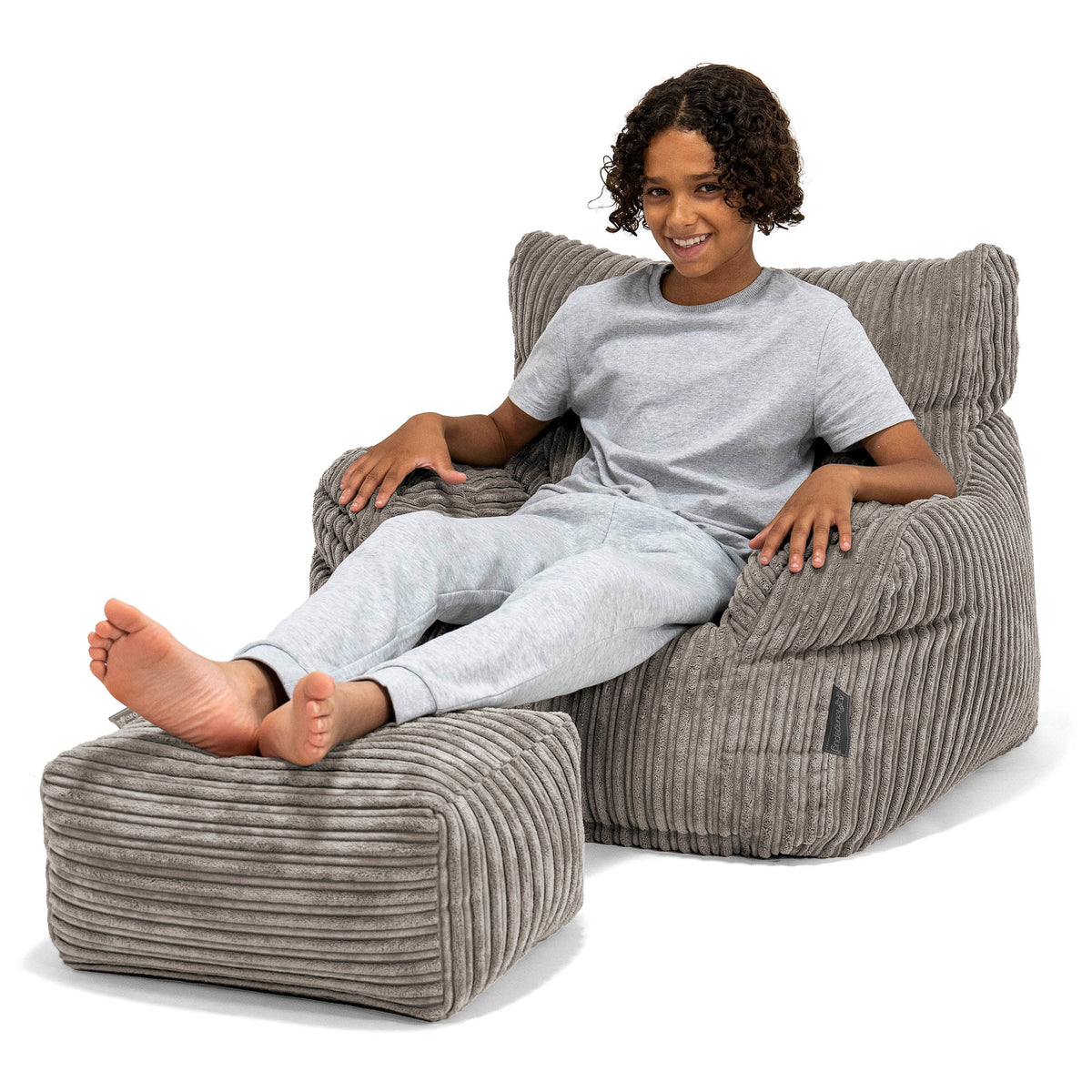 Lounge Pug Teenager Sitzsack Sessel Cord Graphitgrau Sitzsack Sessel für Teenager & Studenten– Big Bertha Original Switzerland
