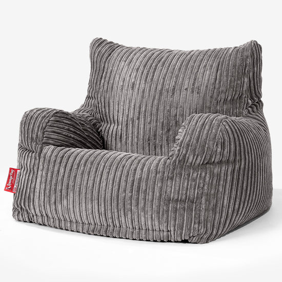 Sitzsack Sessel für Teenager 6-14 Jahre - Cord Schiefergrau 02