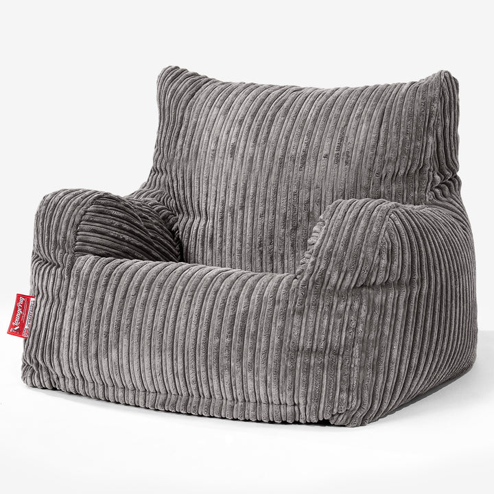 Sitzsack Sessel für Teenager 6-14 Jahre - Cord Schiefergrau 02