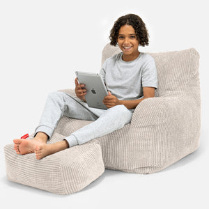 Sitzsack Sessel für Teenager 6-14 Jahre - Pom-Pom Creme